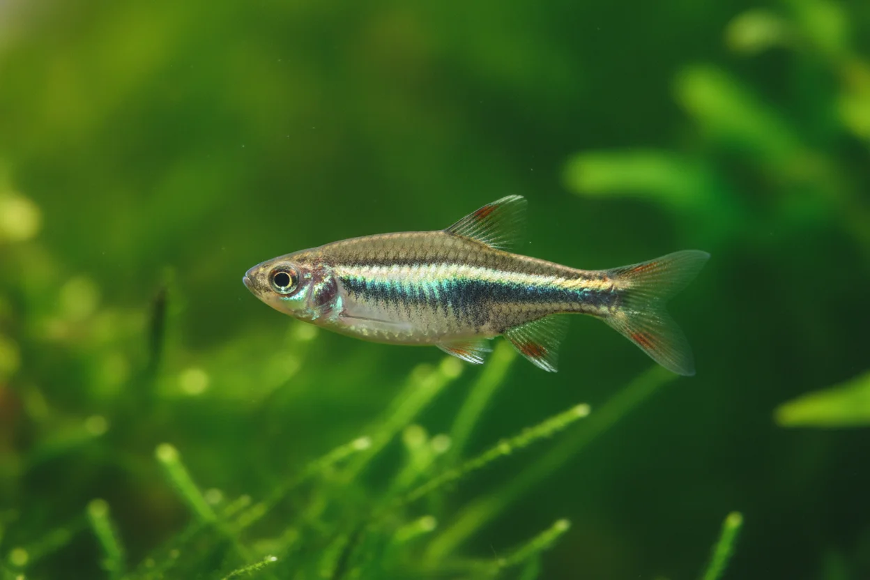 White Cloud Mountain Minnow en cardumen