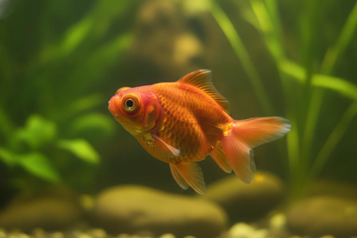 Goldfish celestial con los ojos dirigidos hacia arriba