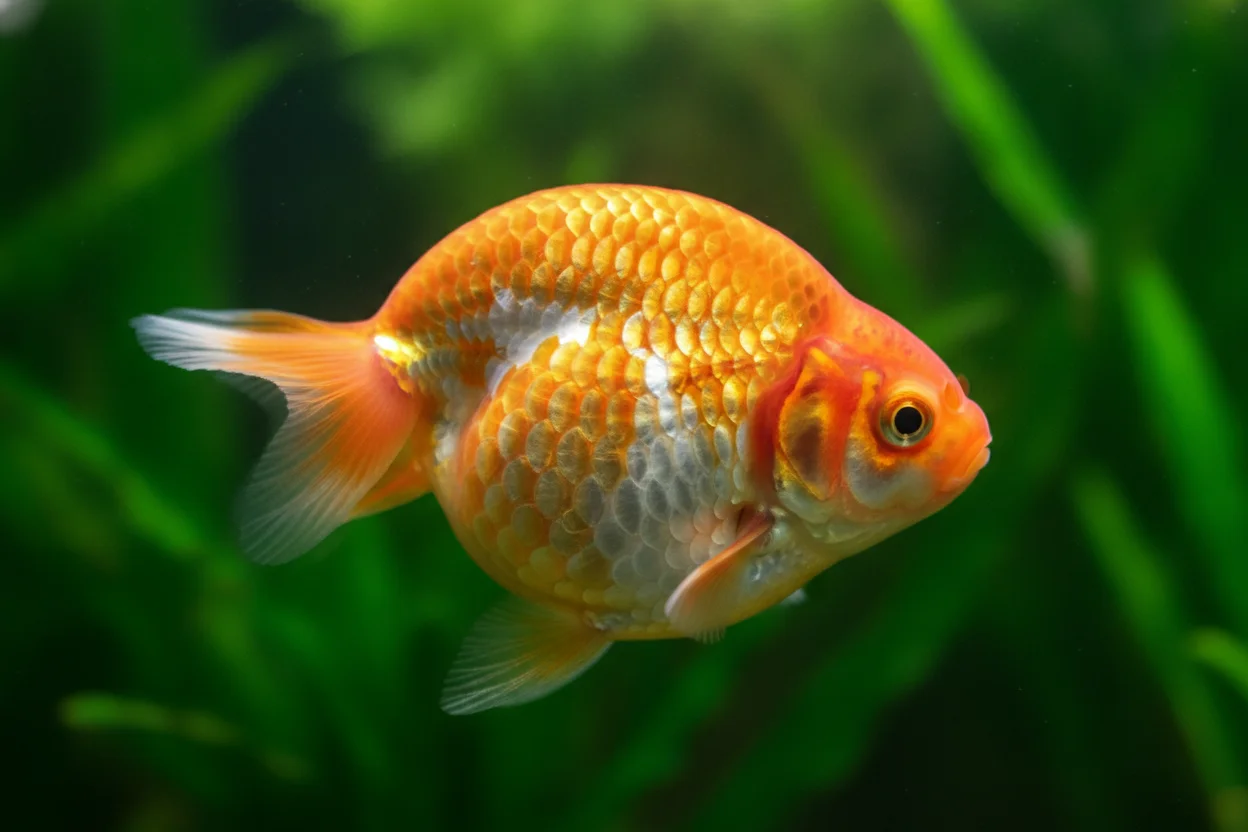 Goldfish perla de cuerpo esférico con escamas abombadas